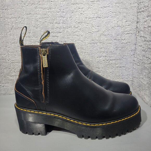 Dr Martens Rometty II Women's Size US 11 Black Leather Platform Chelsea Boots. - Picture 3 of 12